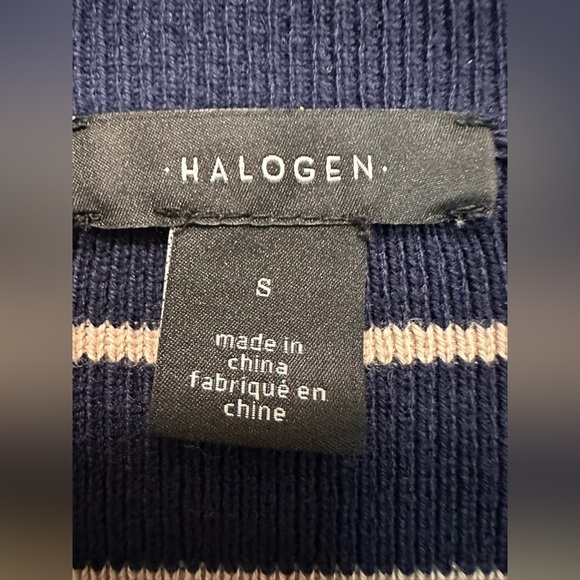 Halogen Navy and Cream Striped Cardigan size S - Picture 10 of 12